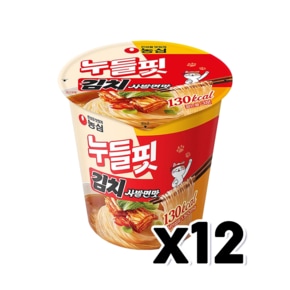 농심 누들핏 김치사발면맛 소컵 37.5g x 12개