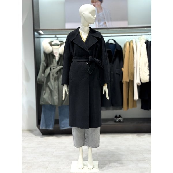 [시흥점] 와이드 카라 벨티드 오버핏 핸드 메이드 코트 V254MSG953