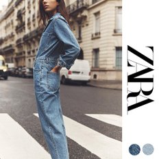 자라 ZARA 여성 Z1975 데님 긴팔 코튼 점프수트