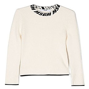 RIB KNITTED TURTLE NECK JUMPER GIRL - F3MSJGTN077 크림