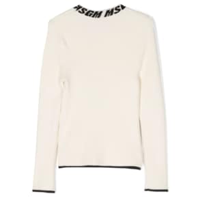 RIB KNITTED TURTLE NECK JUMPER GIRL - F3MSJGTN077 크림