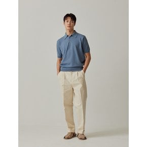 Essential Short Sleeve Polo Knit (Marine Blue)