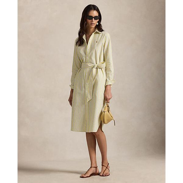 여성 스트라이프 코튼 옥스포드 벨트 셔츠드레스(WMPODRSNFA21018700)