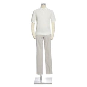 26년 S/S 봄,여름  반팔 데일리 메쉬 카라니트[화이트]