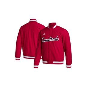 4433832 Adidas Mens adidas Red Louisville Cardinals Baseball Coaches Full-Snap Jacket