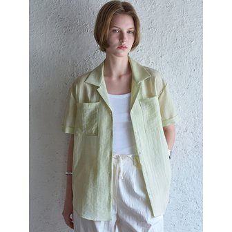 르베티 투포켓 오픈 카라셔츠 그린 BE067