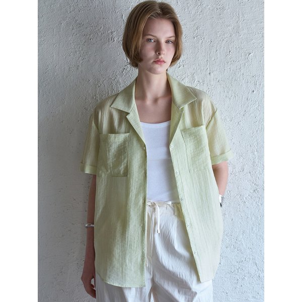 투포켓 오픈 카라셔츠 그린 BE067