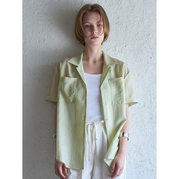 투포켓 오픈 카라셔츠 그린 BE067