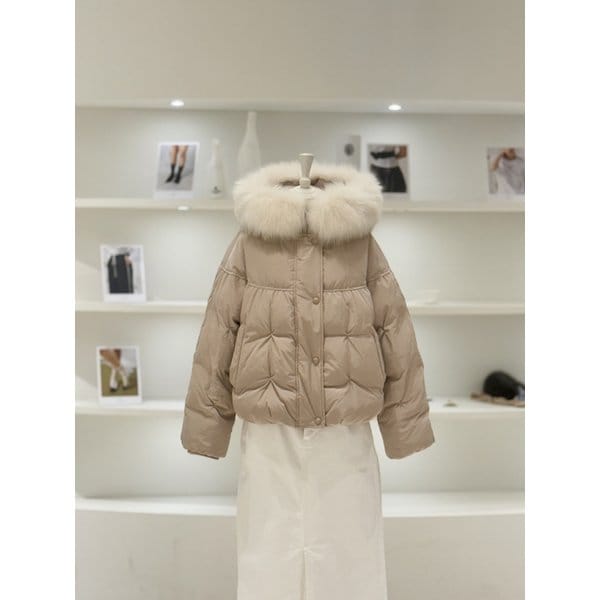 [여주점] 여성 폭스퍼 후드 구스 다운 점퍼 (L254PSG041)