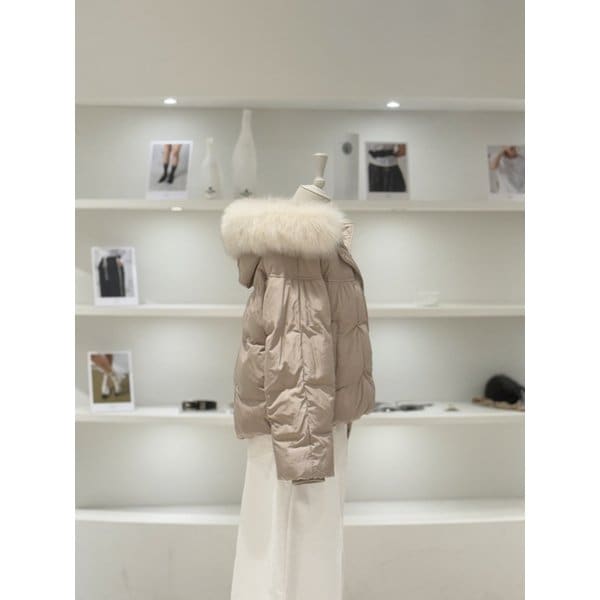 [여주점] 여성 폭스퍼 후드 구스 다운 점퍼 (L254PSG041)