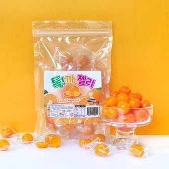  톡까먹는 젤리 오렌지맛 파우치형 과일 젤리모음 과즙 학교간식 디저트답례품