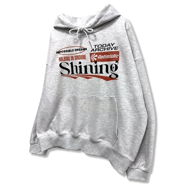 Shining Graphic Combing Hoodie_Melange