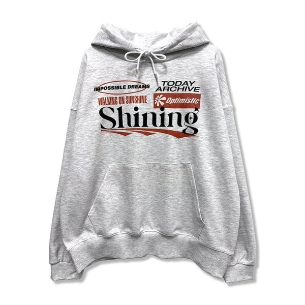 Shining Graphic Combing Hoodie_Melange