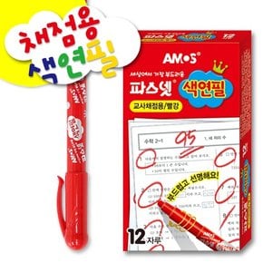 아모스 채점용색연필 1자루/파스넷색연필