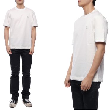 브루넬로쿠치넬리 24SS 남성 레이어드 로고 반팔티셔츠 (M0B137427G CYI45 24S)