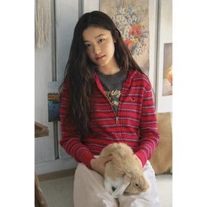 스트라이프 슬림 골지 후드 가디건BAKC78661