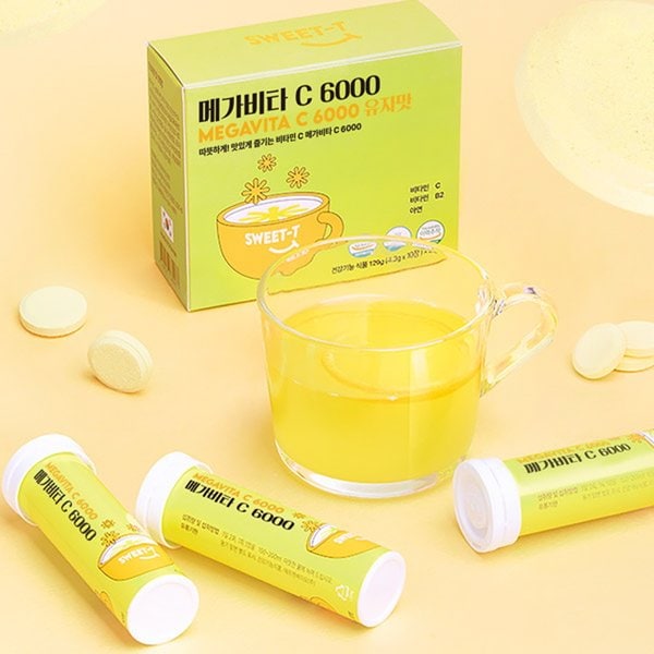 [F&BIO] 메가비타C 6000 (4,300mgx10정x3개)/발포비타민 차
