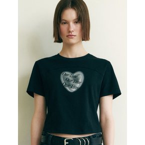 OUR HEART PAINTING CROP T-SHIRTS BK