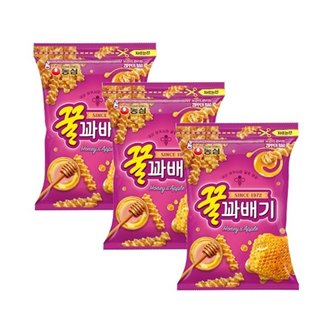  농심 꿀꽈배기 300g x 3개 / 대용량 스낵 지퍼팩보관_