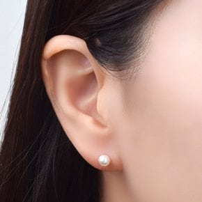 14K 펄 크리스탈 진주 귀걸이 (5mm) .