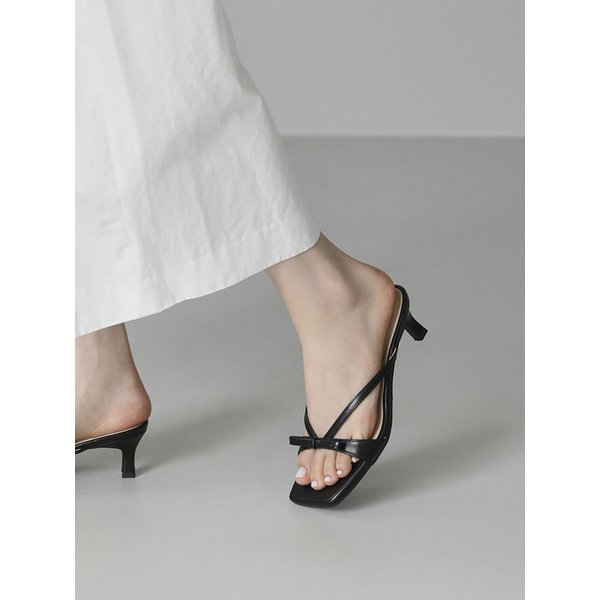카리엘 스퀘어 리본 샌들 뮬 (5cm)