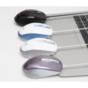 M500U 유선 무소음 마우스 컴퓨터 노트북 USB 조용 저소음 사무실 도서관 카페