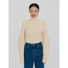 ZOVOUS Turtleneck Knit Pullover - Cream