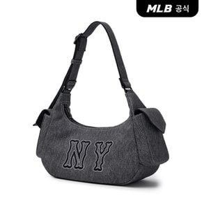 [코리아공식] 베이직 메가로고 데님 카고백 NY (Black)