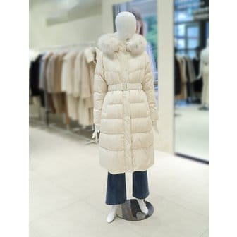 올리브데올리브 [여주점] 폭스퍼 후드 벨티드 구스다운 롱패딩 YP4WH151