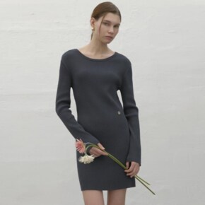 나인 ()BACK STRAP POINT KNIT DRESS OP-6130