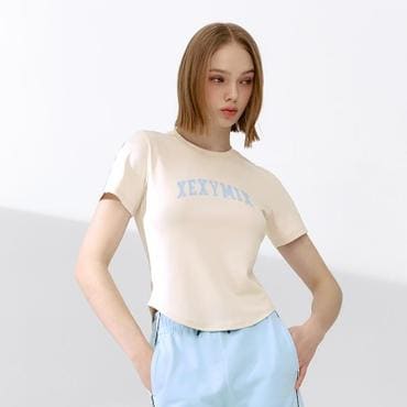 젝시믹스 파이핑 배색 크롭 숏슬리브 위트베이지 (XFK2TS1102_위트베이지)
