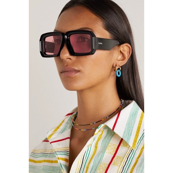 파울라 이비자 스퀘어 프레임 아세테이트 선글라스 블랙 1647597318003556