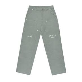 RIVET PATCHWORK EMBROIDERED COTTON PANTS GREEN GREY - 리벳엠브로이드 팬츠