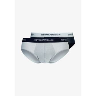 이스퀘어 3236499 Emporio Armani 엠포리오 아르마니 2PACK - 브리프 블루/그레이