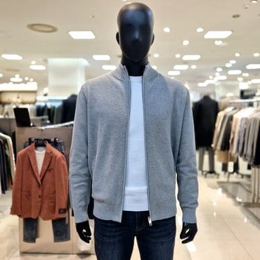 바쏘 25S/S 그레이 컬러 면 스판 남성 집업 가디건 [BZS1WA94GR]