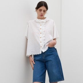 (예약배송 5/31)RUFFLE SHEER BLOUSE_WHITE