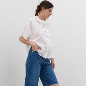 (예약배송 5/31)RUFFLE SHEER BLOUSE_WHITE