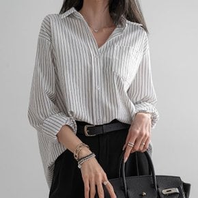 55 99  루즈핏 스트라이프 셔츠 NK61 TS 3_P417098469