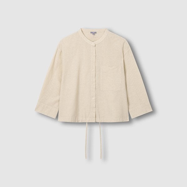 여 리넨 블렌디드 헨리넥 7부 셔츠 J116203525012