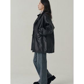 [인플루언서 세영 wh/] Winter Glossy Safari Jacket_Black