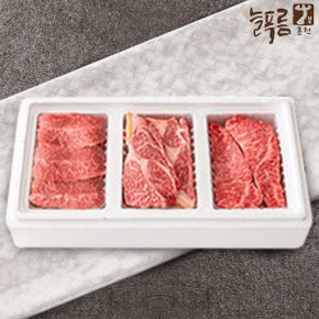 [늘푸름한우] 1등급이상 냉장 로스세트 3호 1.2kg(등심+채끝+특수부위/각 400g)