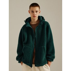 Recersible Fleece Hood Zip-up Green