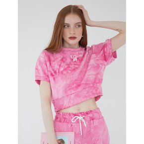 Marble summer crop sweatshirt (Pink)