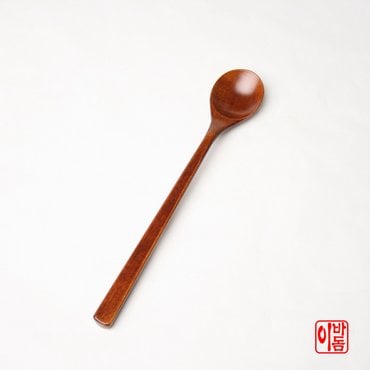 이바돔 국내산 천연 옻칠 나무 롱 티스푼 생칠 1p