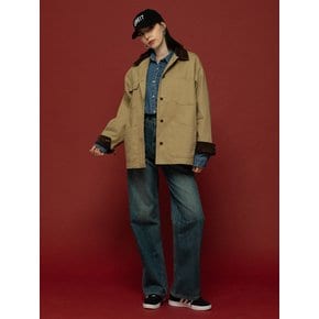 SUEDE 4 POCKET WORK JACKET BEIGE