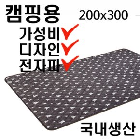 캠핑용 더안 emf 전자파차단 전기매트 대호 200x300 전기장판 안전한 캠핑난방 4인/5인