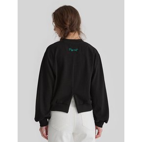 SUPIMA CROPPED SWEATSHIRTS (BLACK)