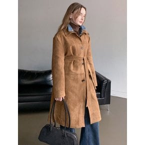 [Quilted lining] Mew Suede Single Long Coat (2colors) VCOAT_023