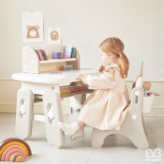 베네베네 쁘띠 래빗 유아 아기 4단계 높이 조절 보드 책상 의자 세트 테이블_P365779662