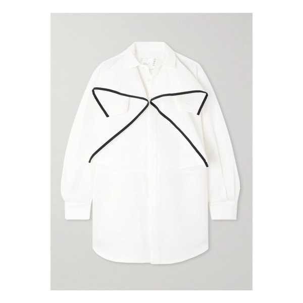 패널 그로그랭 트리밍 실크 코튼 혼방 셔츠 오프 화이트 1647597359652653